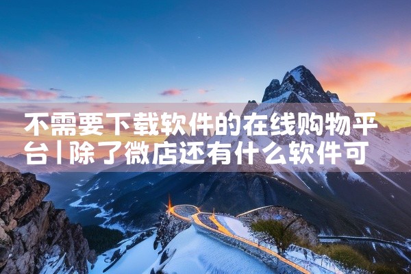 不需要下载软件的在线购物平台