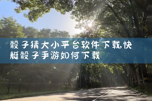 骰子猜大小平台软件下载